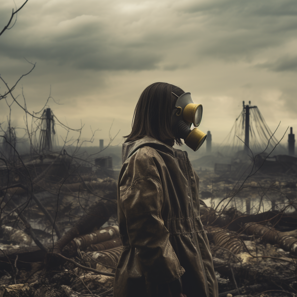 girl_standing_in_a_dystopian_landscape - eco-anxiety and loneliness